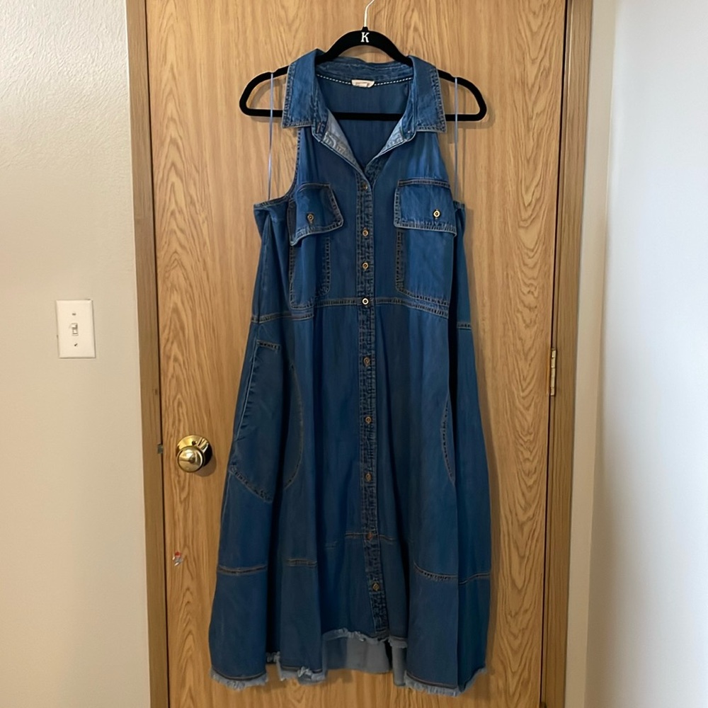 Anthropologie Blue Denim Dress
